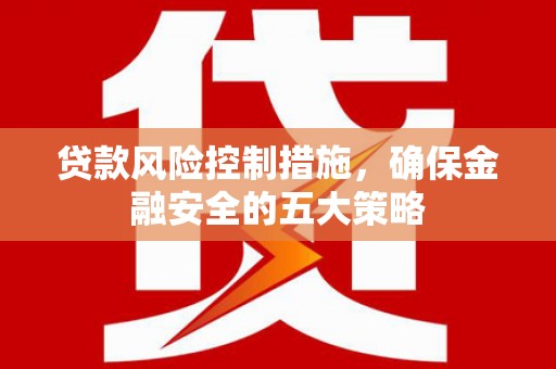 东凤贷款风险控制措施，确保金融安全的五大策略