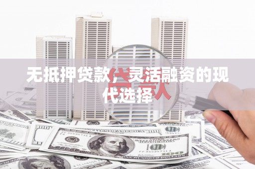 东凤无抵押贷款，灵活融资的现代选择
