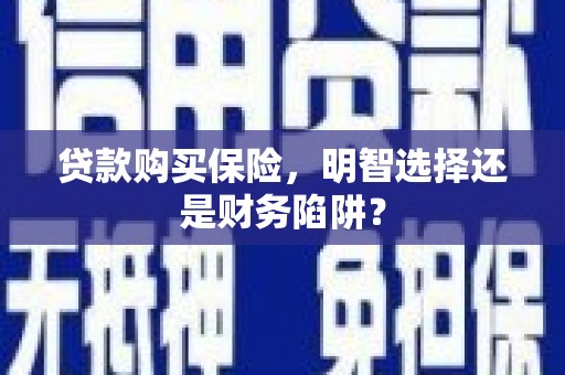 东凤贷款购买保险，明智选择还是财务陷阱？