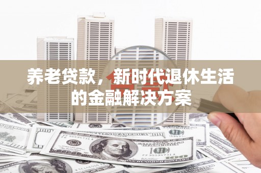 东凤养老贷款，新时代退休生活的金融解决方案